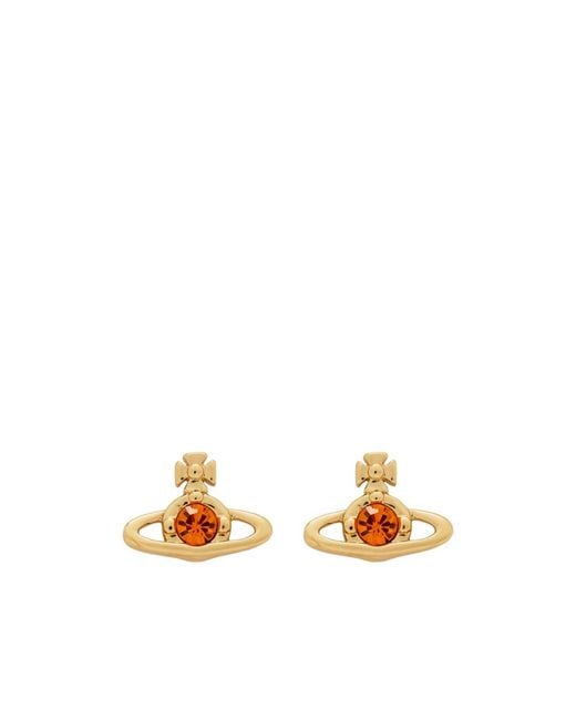 Vivienne Westwood Metallic Nano Solitare Orb Earrings