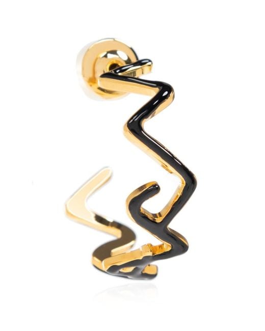 Marni White Zig-Zag Hoop Earrings