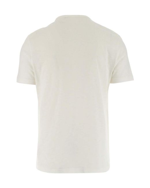 Versace White Baroque-Pattern Print T-Shirt for men