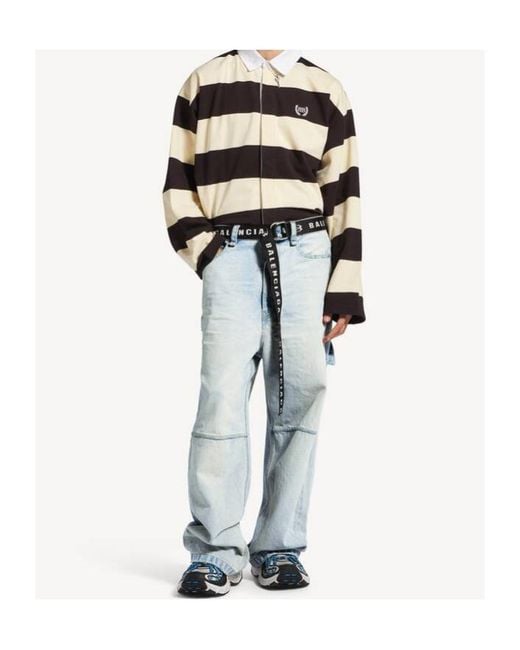 Balenciaga Blue Belted Pants for men