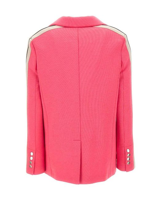 Palm Angels Pink Stripe-Sleeved Track Blazer