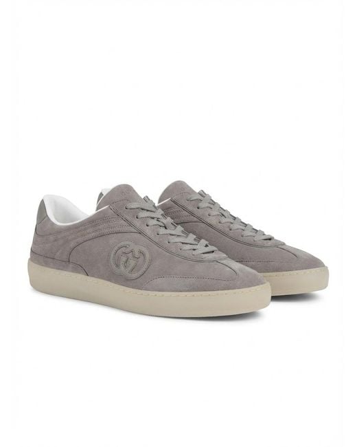 Gucci Gray G75 Sneaker, Suede for men
