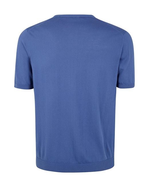 Roberto Collina Blue Short Sleeves Round Neck for men