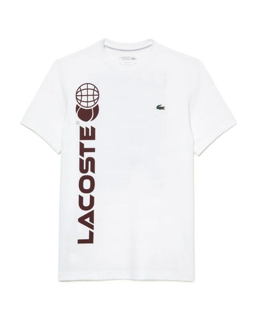 Lacoste White X Daniil Medvedev Logo-Print Jersey T-Shirt for men