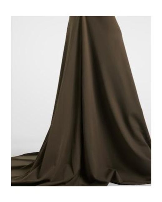 Alex Perry Natural Satin-Trimmed Gown