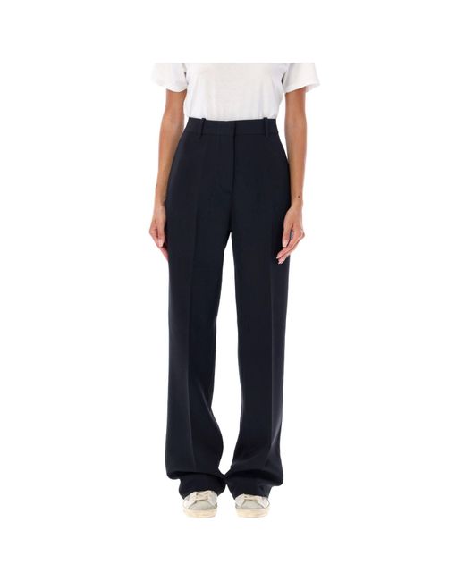 Golden Goose Deluxe Brand Blue Straight-Leg Pleat-Detailed Pants