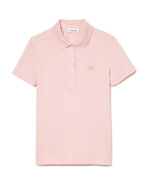 Lacoste Pink L.12.D Slim Fit Stretch Mini Piqué Polo Shirt
