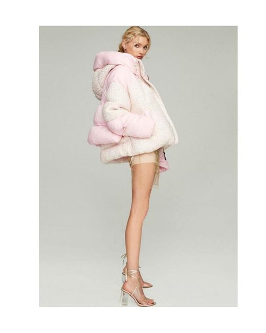 Nicole Benisti Pink Long-Sleeved Hooded Down Jacket