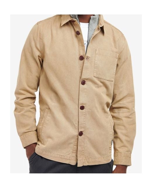 Barbour Natural Button-Down Shirt Jacket for men