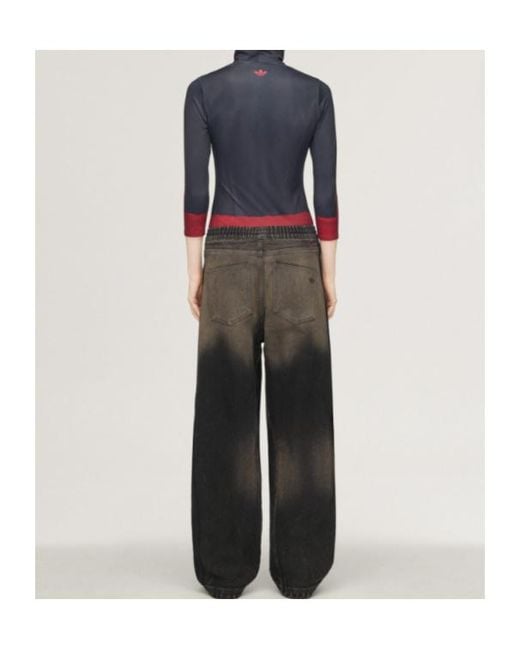 Adidas Gray X Avavav Elasticated-Waist Faded-Wash Jeans