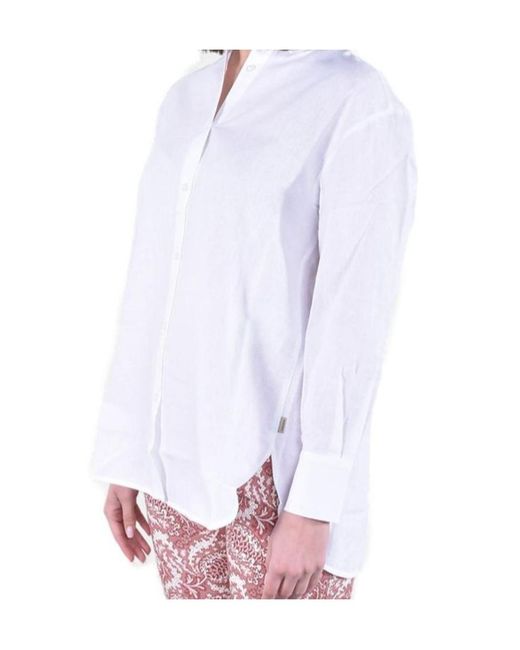 Woolrich White Long-Sleeved Boyfriend Shirt