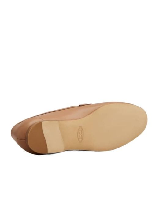 Tod's Brown Clamp Detailed Slip-On Loafers