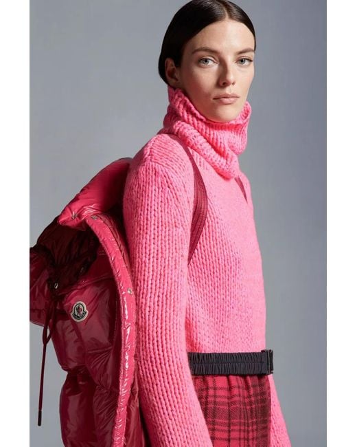 Moncler Pink Karakorum Short Down Jacket