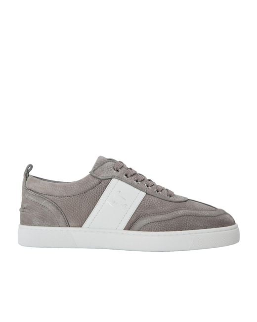 Christian Louboutin Gray Color Blocked Low Top Trainers for men