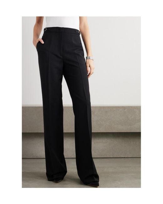 Gabriela Hearst Black Belt-Loop Flared Trousers