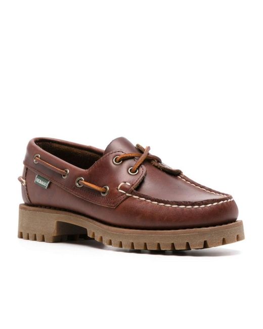 Sebago Brown Ranger Waxy Lace-Up Shoes