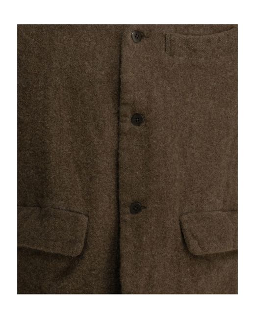Kapital Green Embroidered Collarless Jacket for men