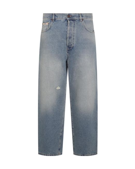 Moschino Blue Panelled Distressed Jeans for men