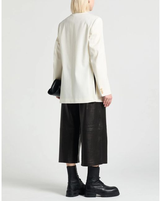 MM6 by Maison Margiela White Slim Fit Single-Breasted Blazer