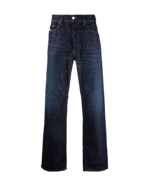 DIESEL Blue High-Rise Wide-Leg Jeans for men