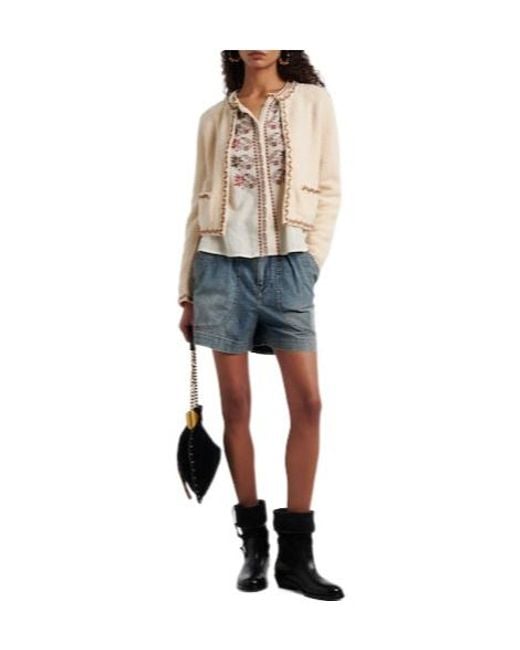 Isabel Marant Natural Wool-Blend Knit Cardigan