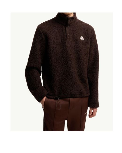 Moncler Brown Logo Knit Sweatshirt for men