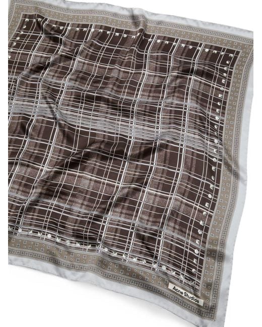 Acne Gray Check Scarf for men