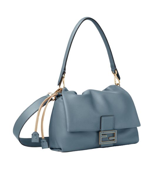 Fendi Blue Mamma Baguette Medium Shoulder Bag