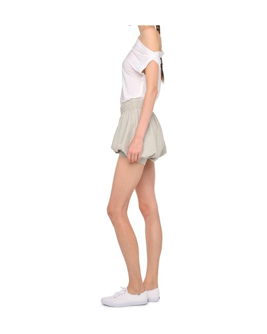 Norma Kamali White Boyfriend Puff Short