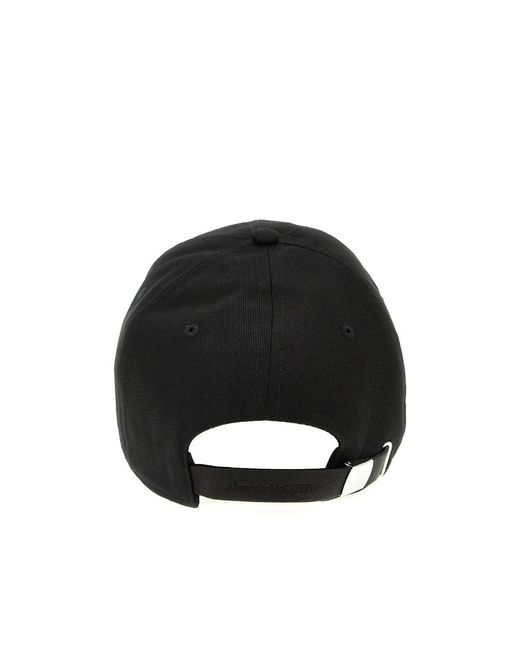 McQueen Black Logo Embroidered Baseball Cap for men