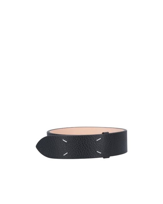Maison Margiela White Four-Stitch Logo Detailed Belt