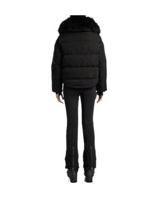 Yves Salomon Black Solid-Color Ski Jacket