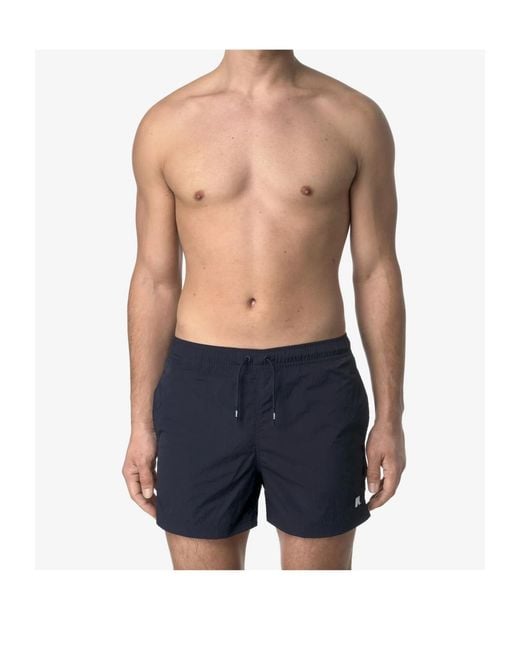 K-Way Blue Mellow Cargo Swim Shorts for men