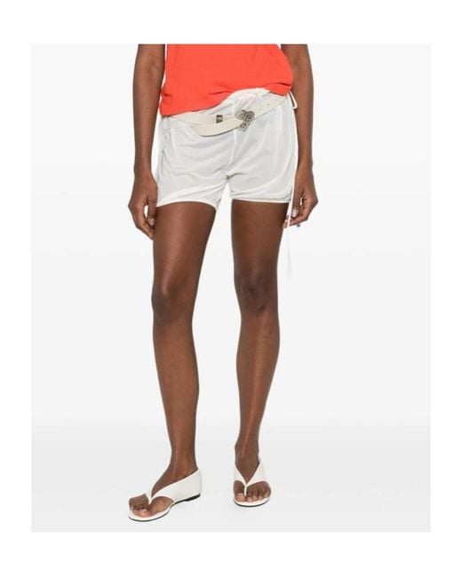 GIMAGUAS White Drawstring Detail Shorts