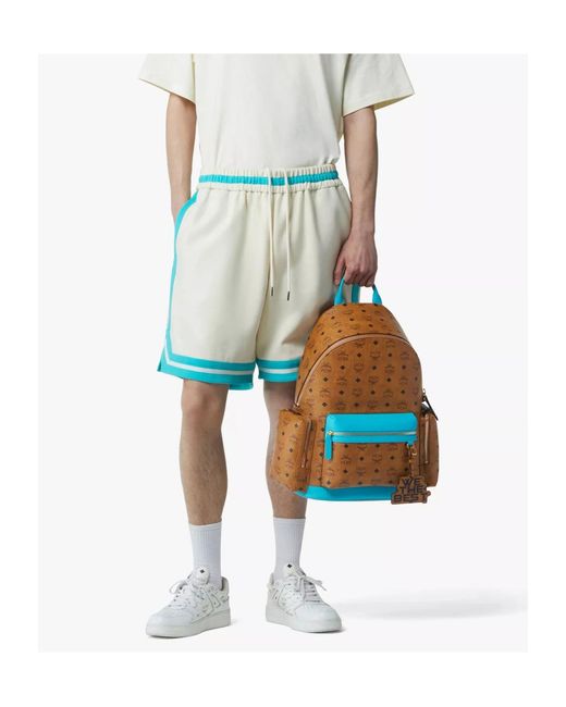 MCM Blue Dj Khaled Logo Backpack for men
