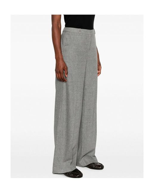 Peserico Gray Wide-Leg Trousers
