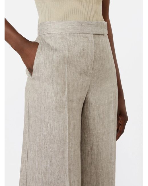 Max Mara Gray Deserto Wide-Leg Trousers