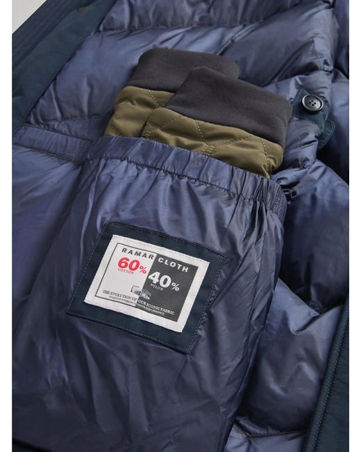 Woolrich Blue Zippered Hooded Parka Down Jacket for men