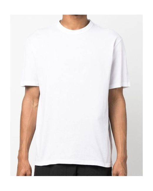 C P Company White Logo-Patch Short-Sleeve T-Shirt for men
