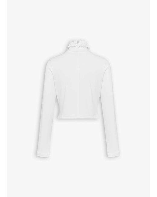 Alaïa White Alaïa Cropped T-Shirt