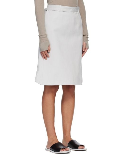 Rier White Gabardine Inox Skirt