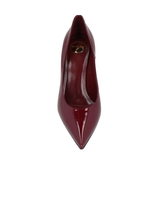Saint Laurent Purple Minimalist Patent Leather Pointed Toe High Heels