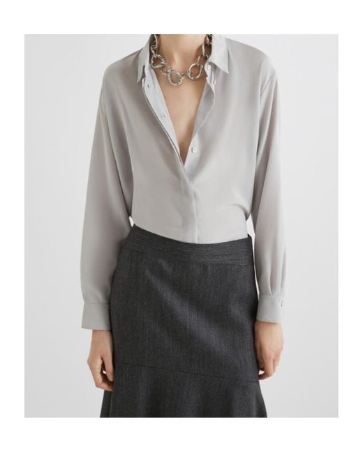 Marella Gray Silk Shirt