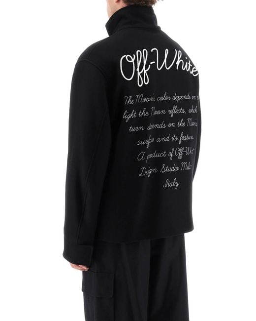 Off-White c/o Virgil Abloh Black Graphic Printed High Neck Jacket for men