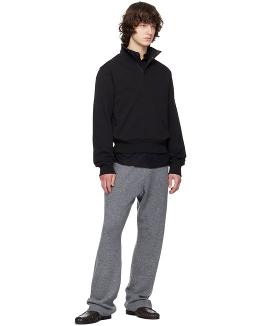 Entire studios Black High-Neck Buttoned Sweatshirt for men