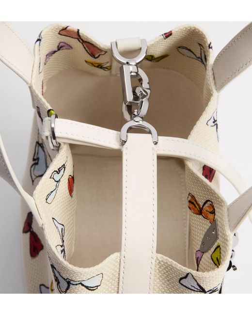 Dior White Iviera Small Toujours Vertical Tote Bag