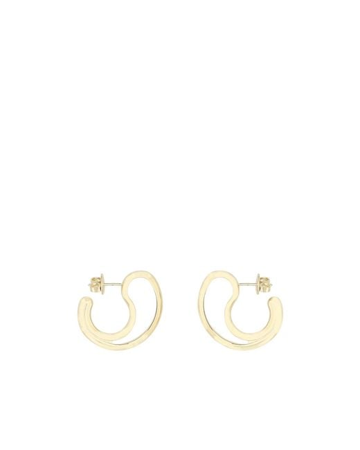 Bottega Veneta White Semicircles Drop Earrings