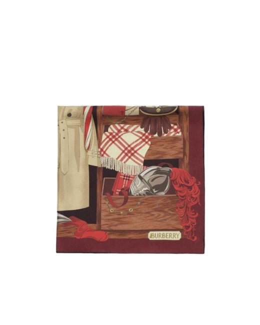 Burberry Multicolor Heritage Knight Print Scarf