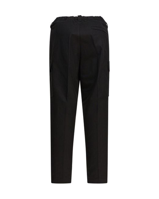 Stone Island Black Loose Fit Cargo Trousers for men