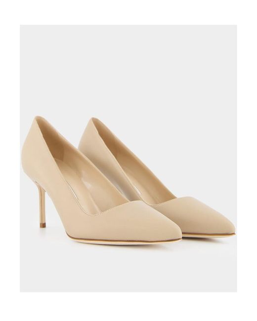 Manolo Blahnik Natural Tora Slip-On Pumps